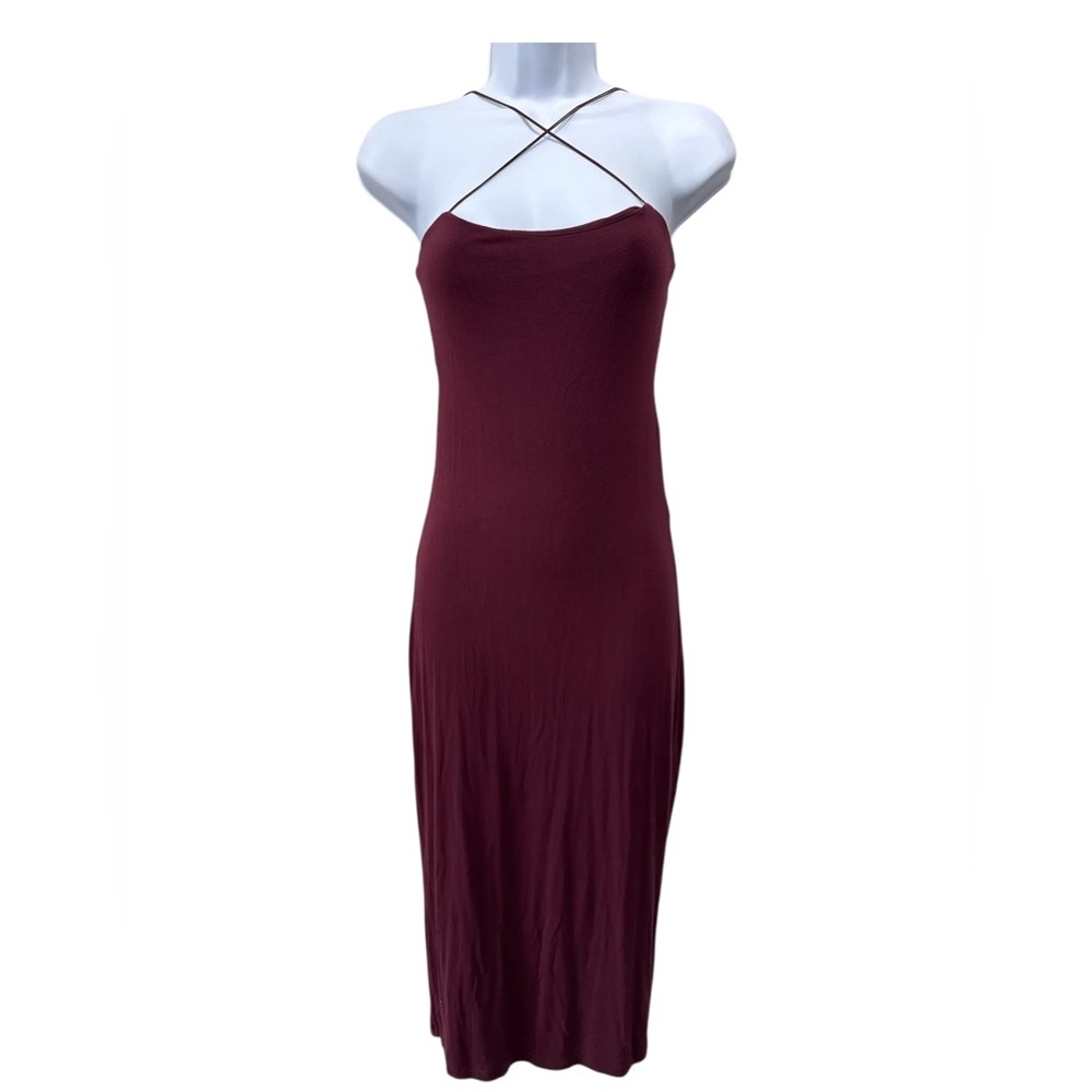 T by Alexander Wang Strappy Burgundy Midi Dress